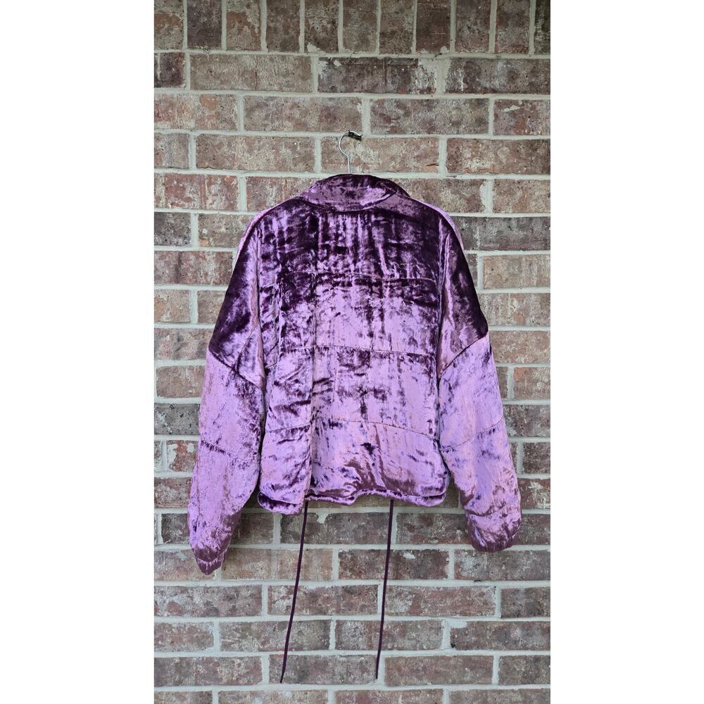 Free People Purple Velvet Bomber Jacket Size XS - Picture 4 of 5